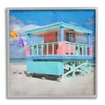 thumbnail image 1 of Stupell Industries Blue Summer Beach Hut Nature Painting Gray Framed Art Print Wall Art, 24 x 24, 1 of 9