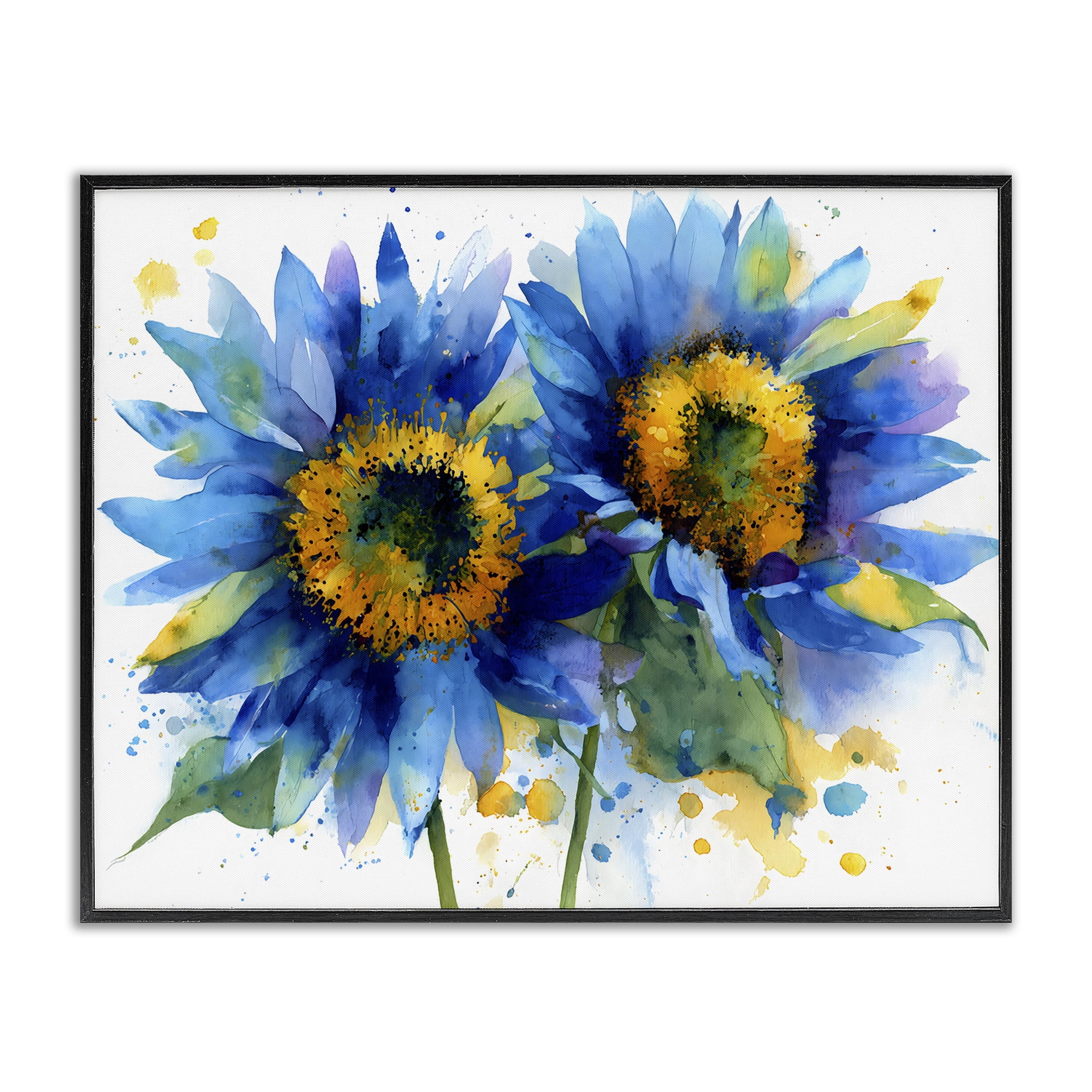 Stupell Industries Blue Sunflowers Bouquet Black Framed Giclee Art, design by Franklyn Gregory