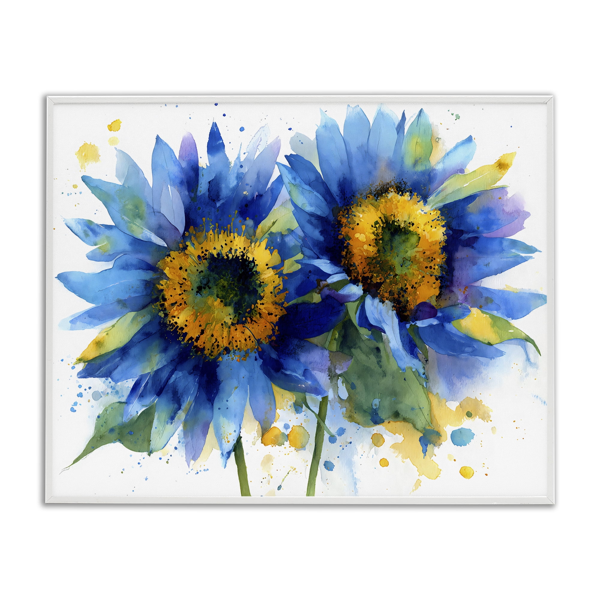 Stupell Industries Blue Sunflowers Bouquet White Framed Giclee Art, design by Franklyn Gregory
