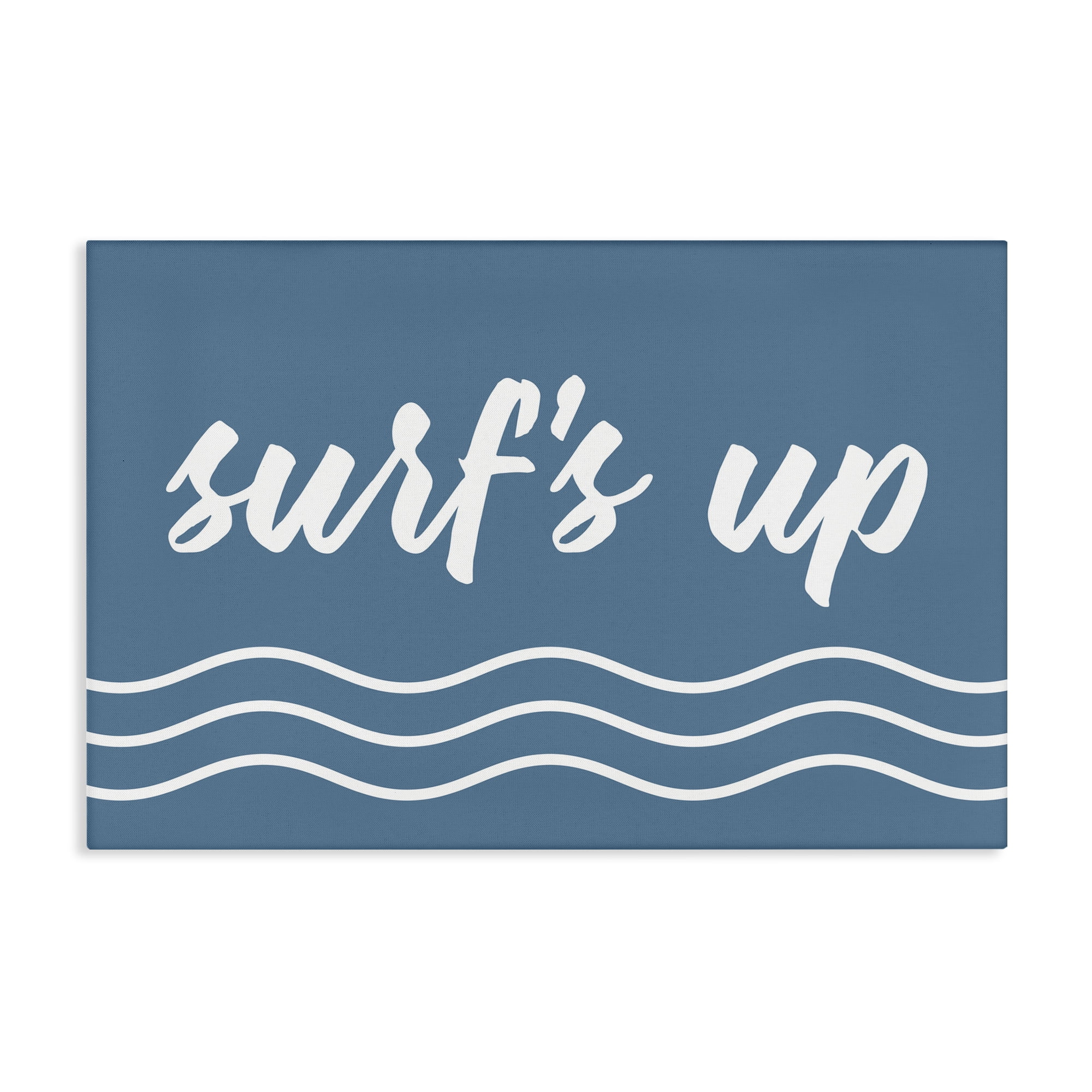 Stupell Industries Blue Surf's Up Typography Painting Gallery Wrapped Canvas Art Print Wall Art, 36 x 24
