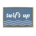 thumbnail image 1 of Stupell Industries Eclectic Blue Surf's Up Gold Floating Frame Canvas Art, 31 x 21, by Lettered and Lined, 1 of 8