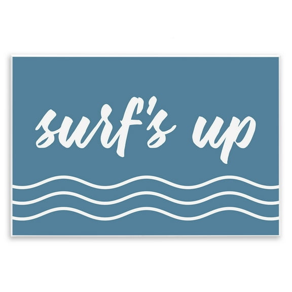 Stupell Industries Blue Surf's Up Typography Painting Unframed Art Print Wall Art, 15 x 10
