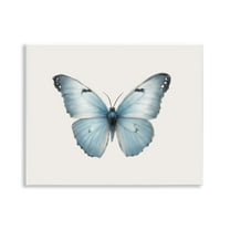 Stupell Industries Blue Symmetrical Butterfly Animals Painting Unframed Art Print Wall Art, 14 x 11