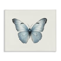 Stupell Industries Blue Symmetrical Butterfly Animals Painting Wrapped Canvas Art Print Wall Art, 20 x 16