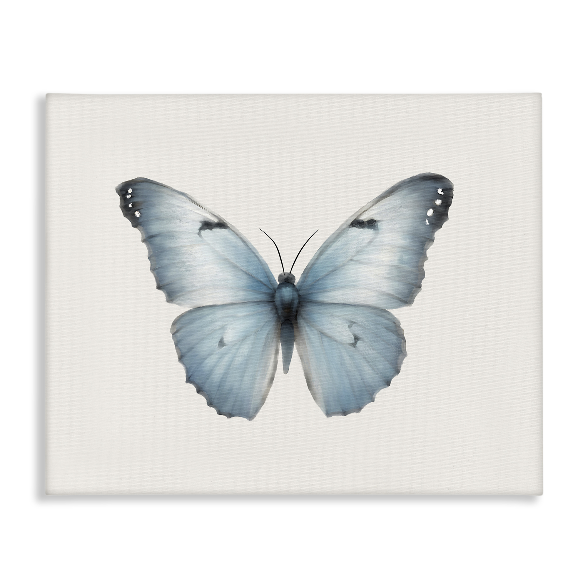 Stupell Industries Blue Symmetrical Butterfly Animals Painting Wrapped Canvas Art Print Wall Art, 48 x 36