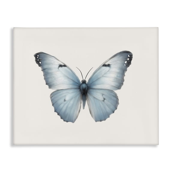 Stupell Industries Blue Symmetrical Butterfly Animals Painting Wrapped Canvas Art Print Wall Art, 48 x 36