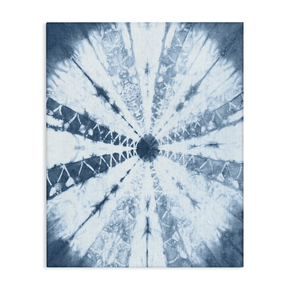 Stupell Industries Blue Tie Dye Sunburst Abstract Painting Gallery Wrapped Canvas Art Print Wall Art, 16 x 20