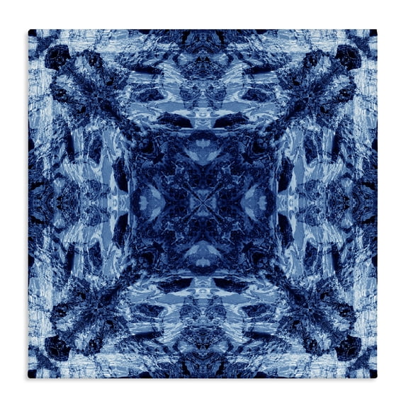 Stupell Industries Bohemian Blue Tie Dye Symmetry Canvas Art, 17 x 17, by El Perkin