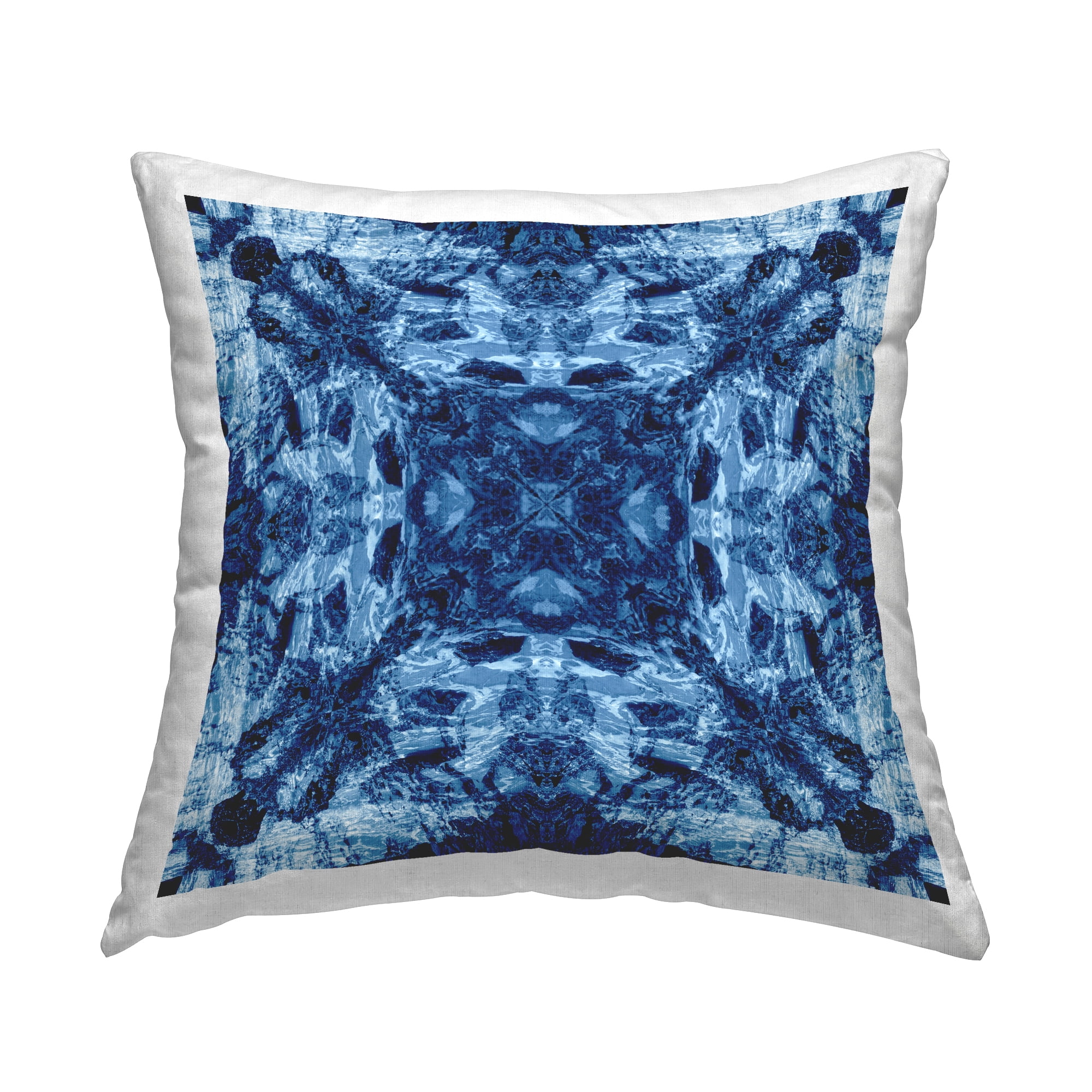 Stupell Industries Blue Tie Dye Symmetry Decorative Printed Throw Pillow Design by El Perkin.