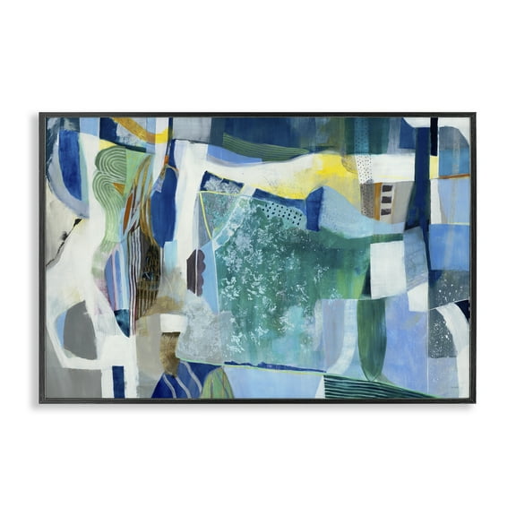 Stupell Industries Blue Tone Eclectic Abstract Black Framed Giclee Art design by Jill Martin, 12 x 18