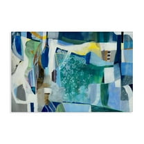 Stupell Industries Blue Tone Eclectic Abstract Canvas Wall Art design by Jill Martin, 16 x 24