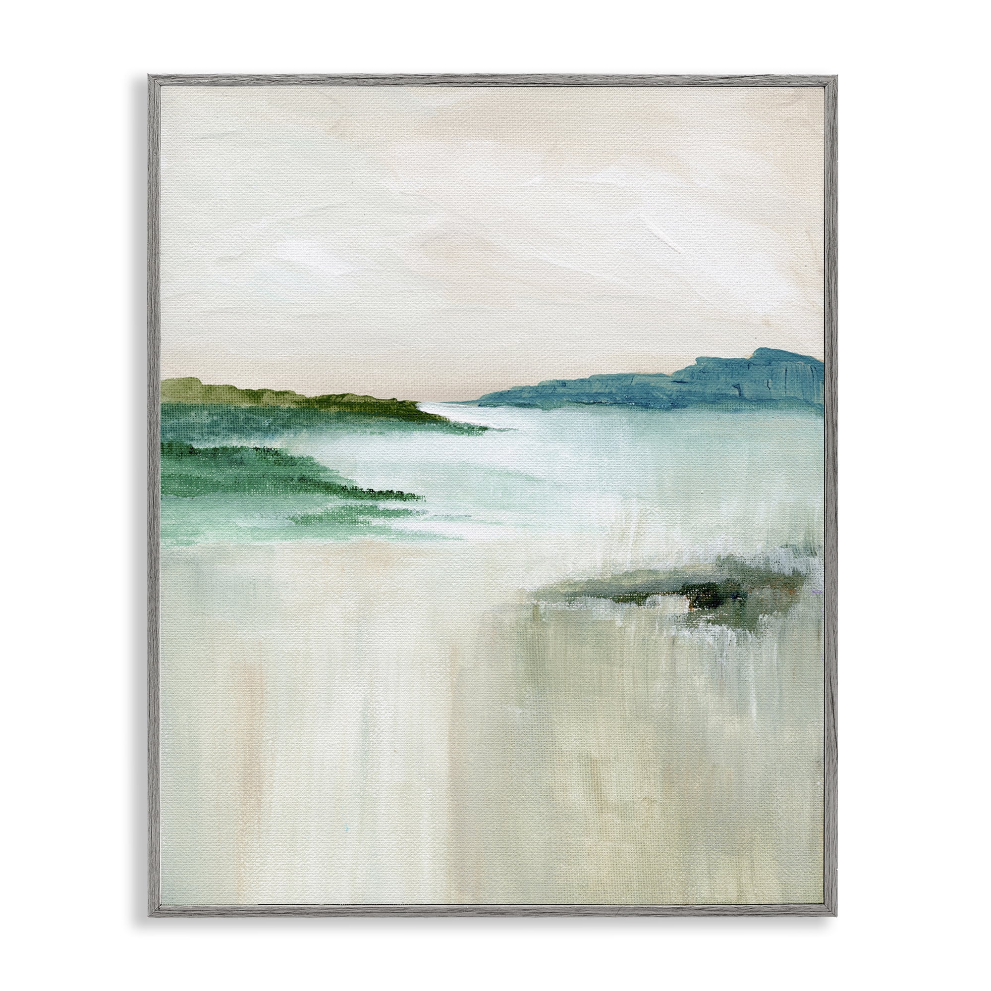 Stupell Industries Blue Tone Misty Landscape Landscape & Nature Painting Gray Framed Art Print Wall Art, 16 x 20