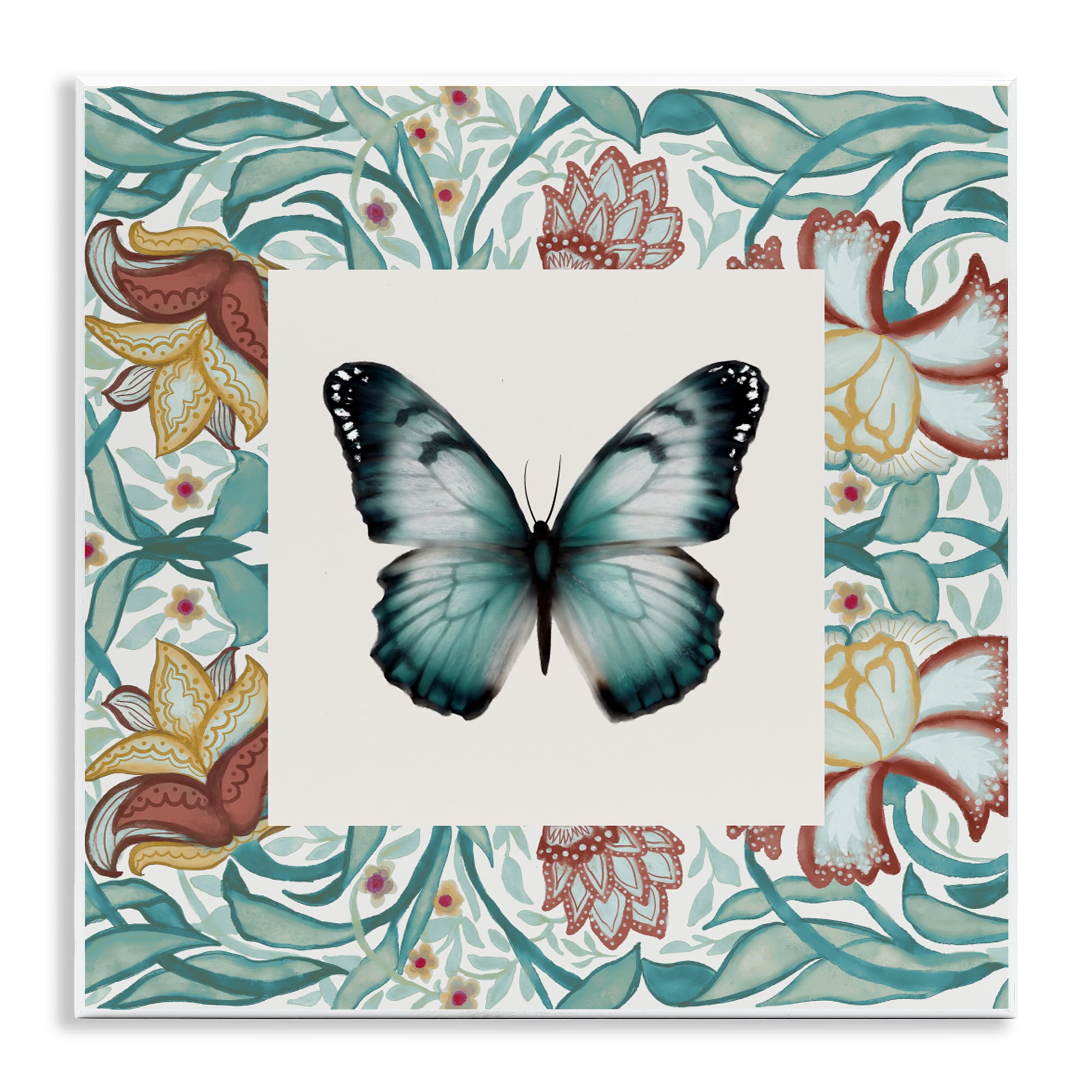 Stupell Industries Blue Toned Baroque Butterfly Wall Plaque Art, design by Elizabeth Medley