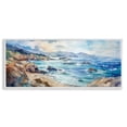 thumbnail image 1 of Stupell Industries Blue Toned Beach Edge Landscape & Nature Painting White Framed Art Print Wall Art, 30 x 13, 1 of 8