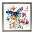 thumbnail image 1 of Stupell Industries Modern Blue Toned Butterfly Garden Gray Floating Frame Canvas Art, 25 x 25, by LSR Design Studio, 1 of 8
