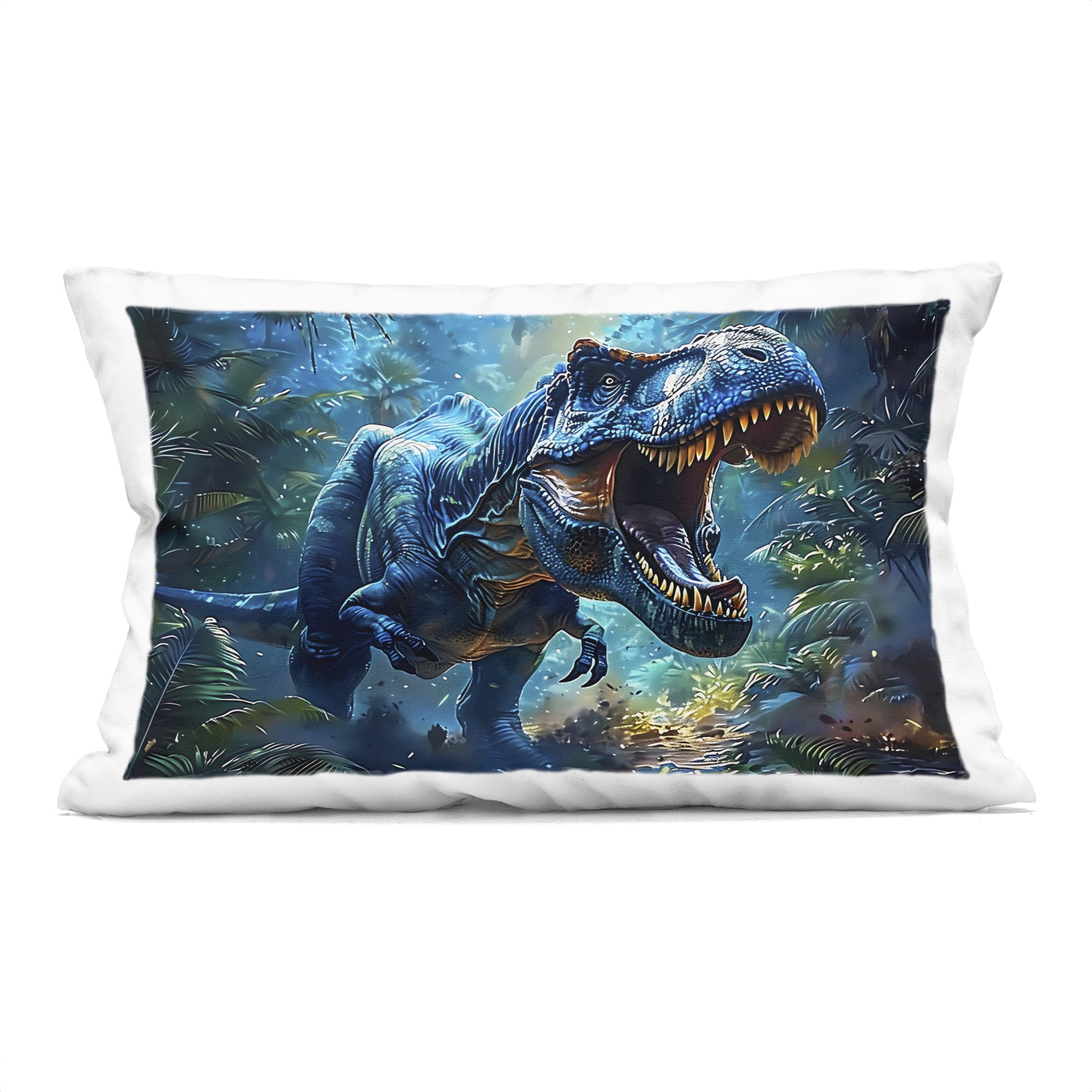 Stupell Industries Blue Toned Dinosaur Roar Decorative Printed Throw Pillow, design by Creative Studio