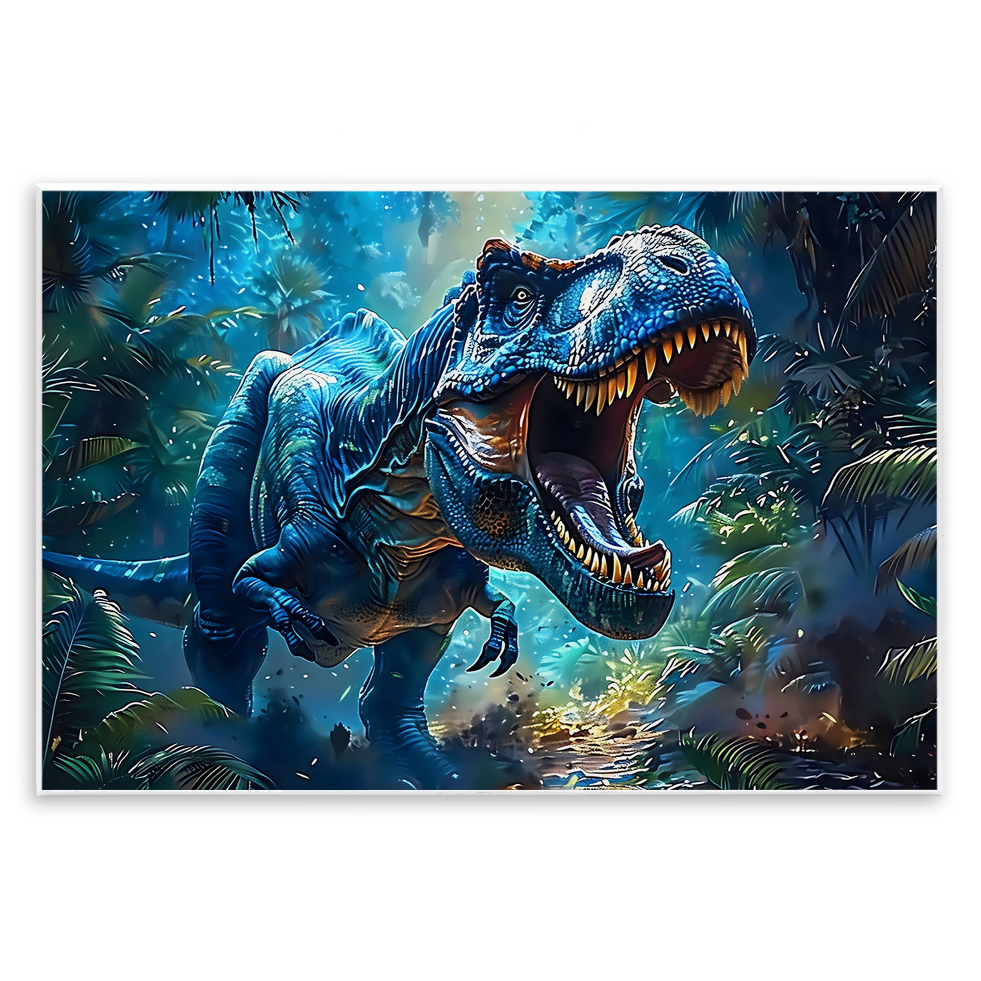 Stupell Industries Blue Toned Dinosaur Roar Wall Plaque Art, design by Creative Studio