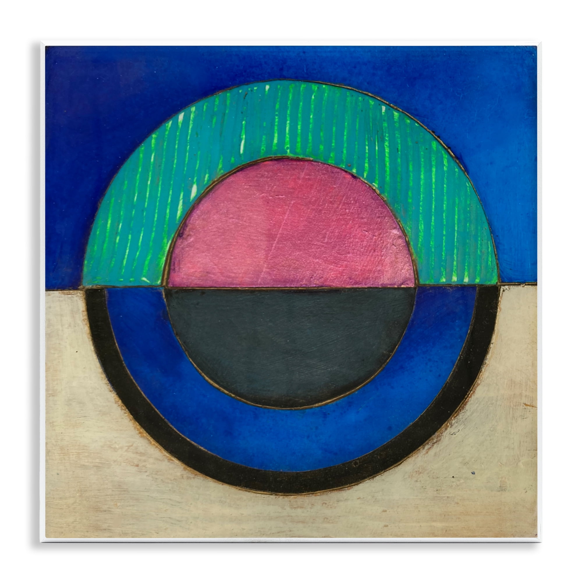 Stupell Industries Blue Toned Distressed Circle Wall Plaque Art, design by Matthew Finger
