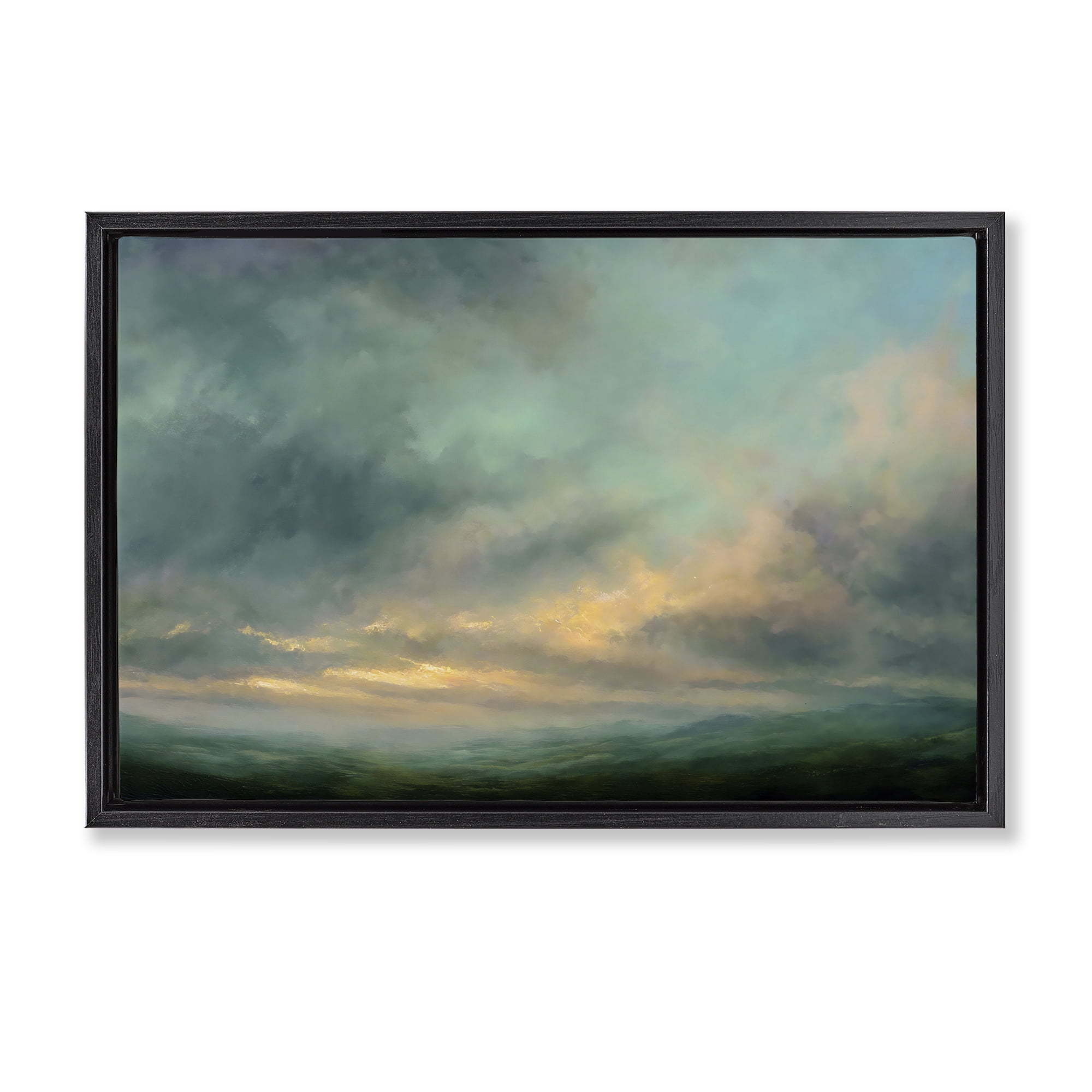 Stupell Industries Blue Toned Golden Hour Black Framed Floater Canvas Wall Art, design by Petal Prints Design