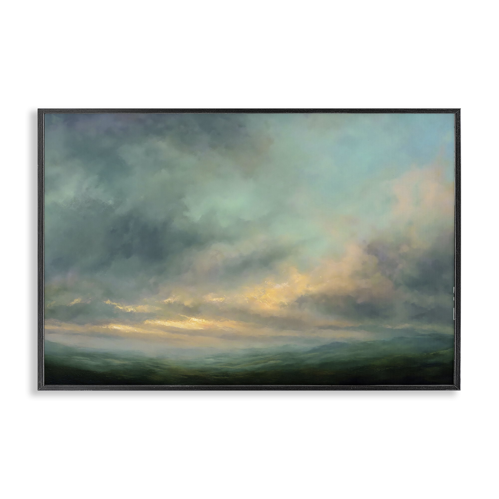 Stupell Industries Blue Toned Golden Hour Black Framed Giclee Art, design by Petal Prints Design