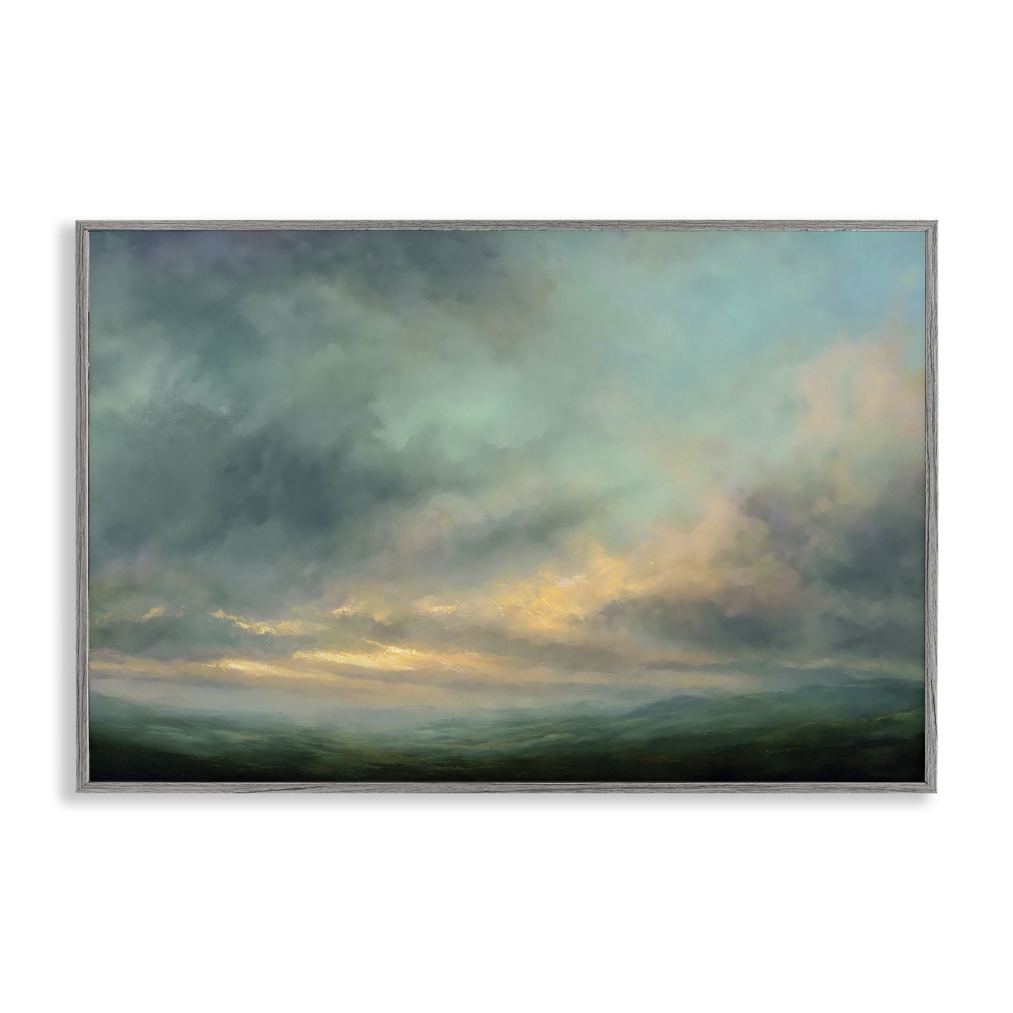 Stupell Industries Blue Toned Golden Hour Gray Framed Giclee Art, design by Petal Prints Design