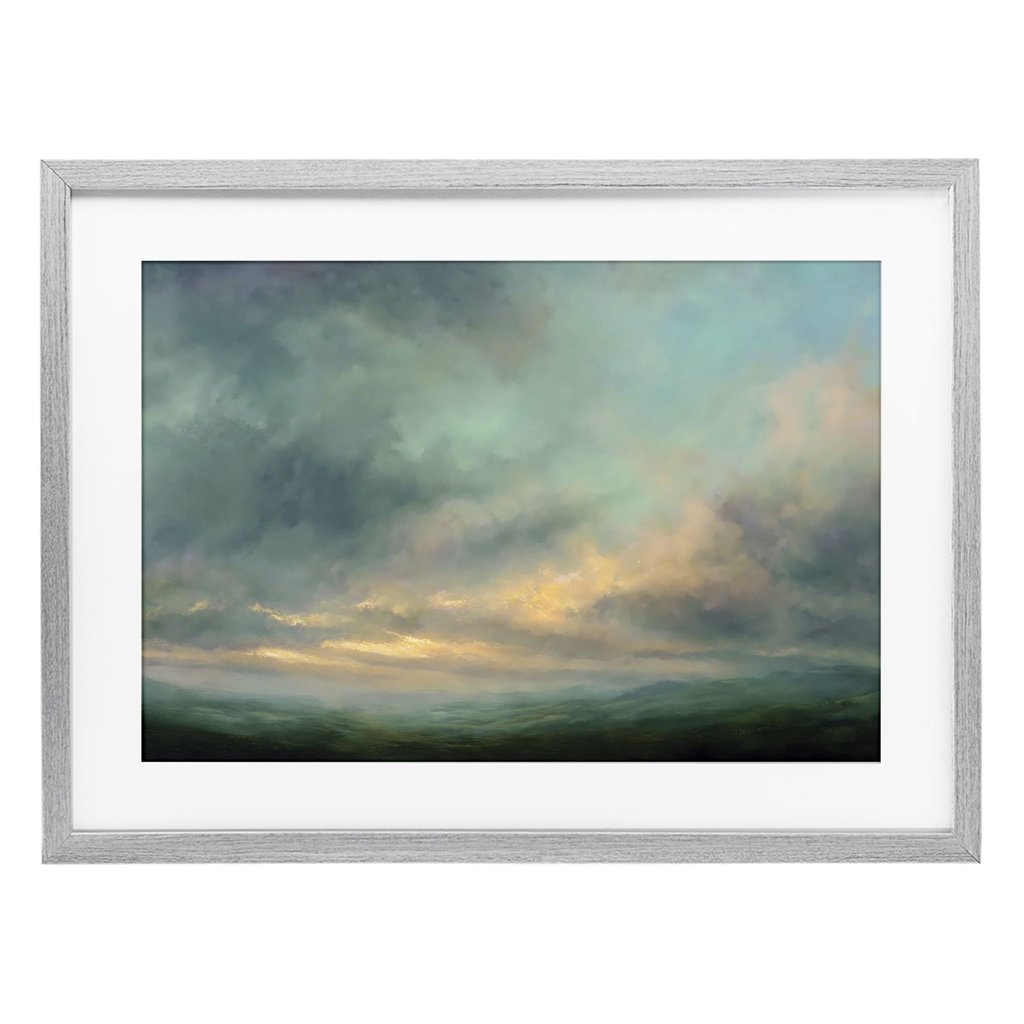 Stupell Industries Blue Toned Golden Hour Gray Framed Print Under Glass, design by Petal Prints Design