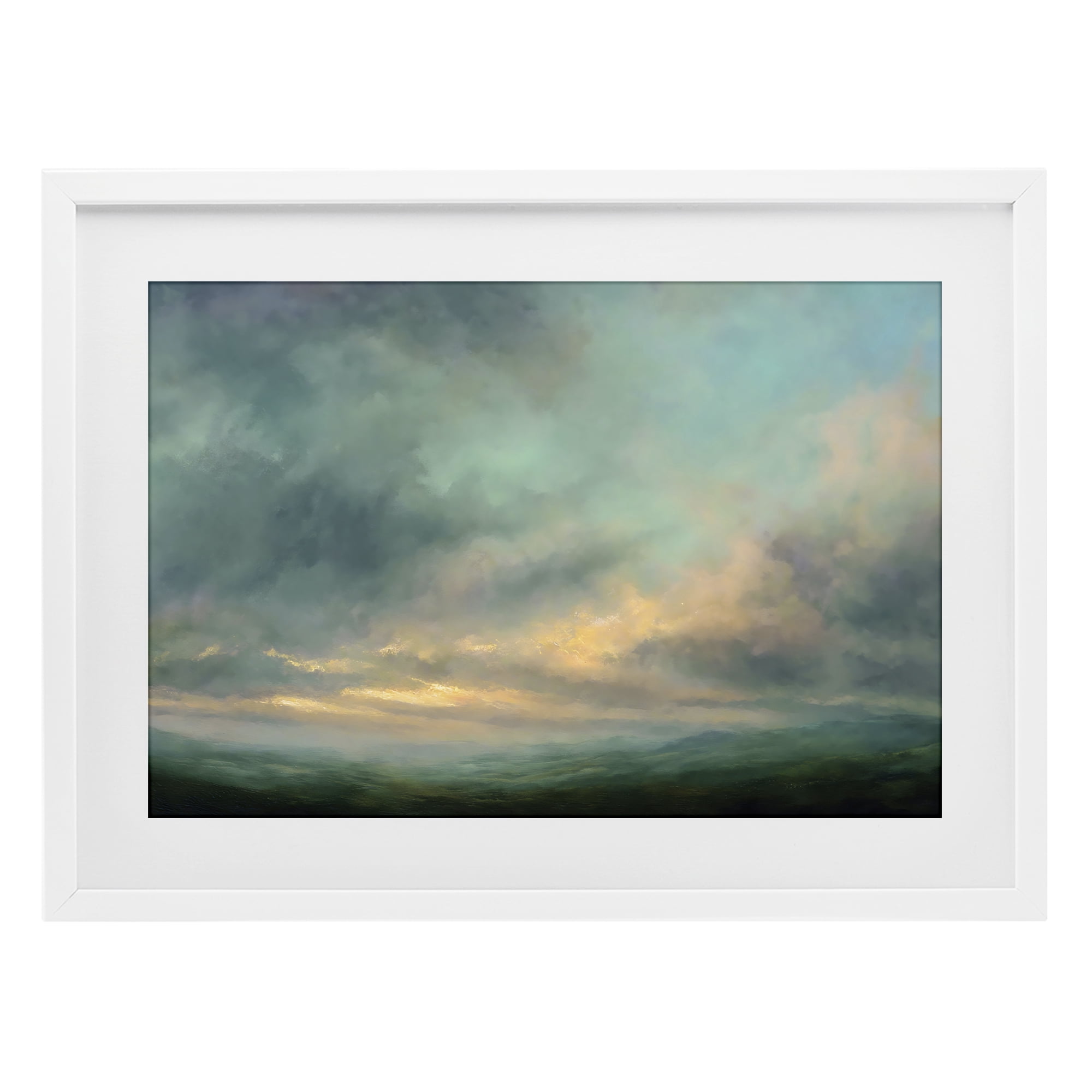 Stupell Industries Blue Toned Golden Hour White Framed Print Under Glass, design by Petal Prints Design