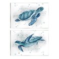 thumbnail image 1 of Stupell Industries Blue Tortoises Ocean Bubbles Graphic Art Unframed Art Print Wall Art, Set of 2, Design by Janet Tava, 1 of 6