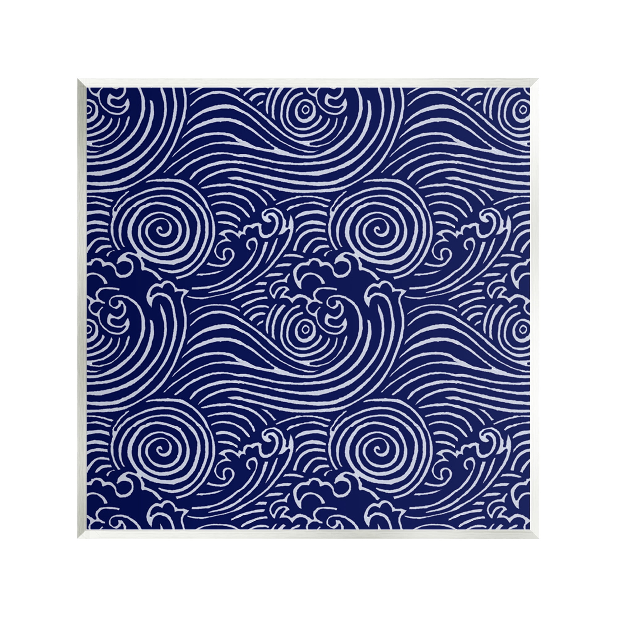 Stupell Industries Blue Traditional Waves Nature Painting Unframed Art Print Wall Art, 12 x 12