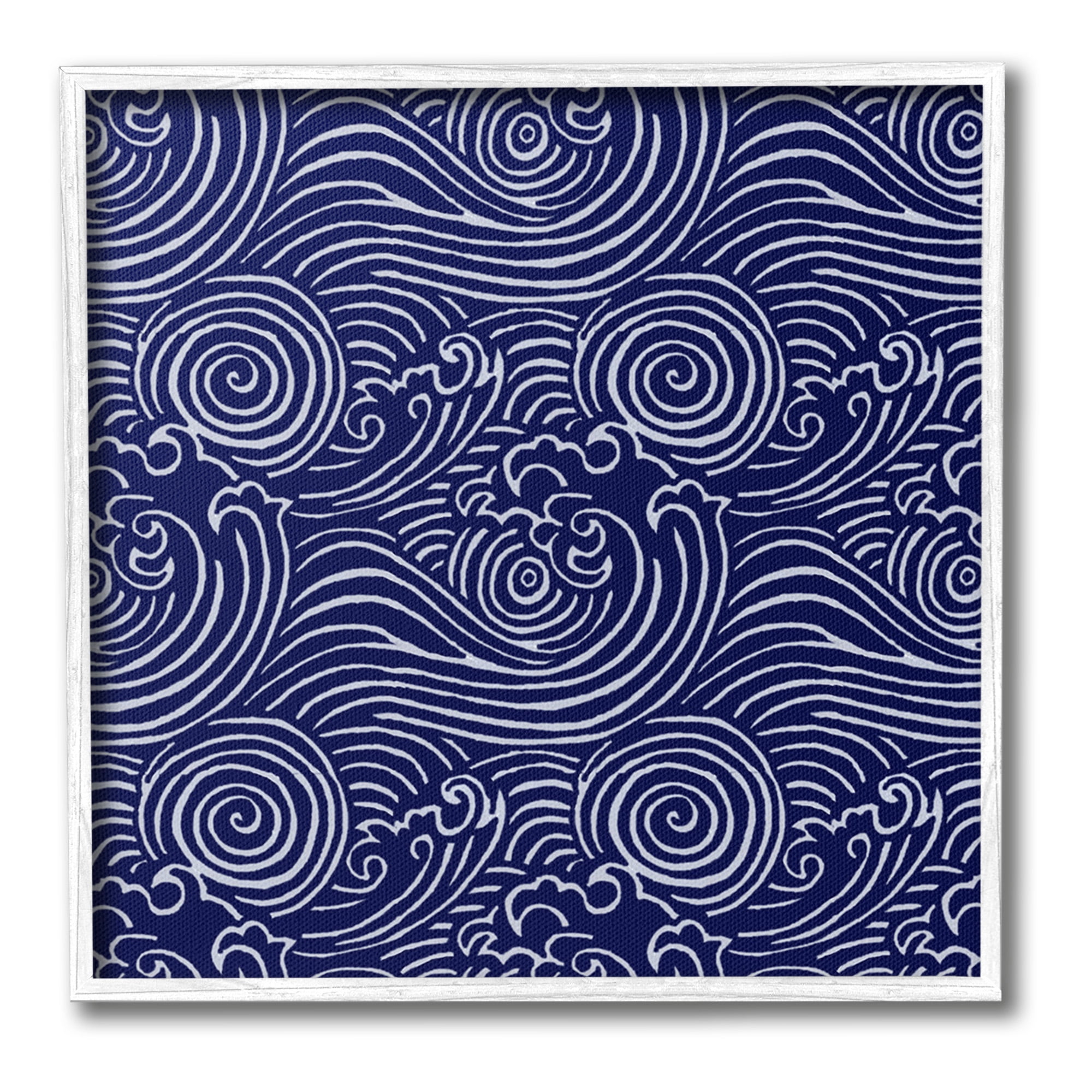 Stupell Industries Blue Traditional Waves Nature Painting White Framed Art Print Wall Art, 12 x 12