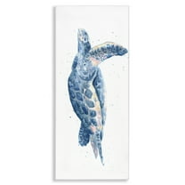 Stupell Industries Blue Turtle Swimming Animals & Insects Painting Gallery Wrapped Canvas Art Print Wall Art, 10 x 24