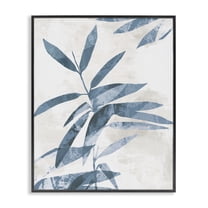 Stupell Industries Blue Twilight Palm Leaves Black Framed Giclee Art design by Aoibhne Hogan, 14 x 11