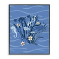 thumbnail image 1 of Stupell Industries Blue Undersea Critters Nautical & Beach Painting Black Framed Art Print Wall Art, 16 x 20, 1 of 2