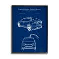 thumbnail image 1 of Stupell Industries Blue Vehicle Car Outline Diagram Blueprint Style Framed Wall Art, 16 x 20, Design by Karl Hronek, 1 of 5