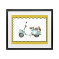 thumbnail image 1 of Stupell Industries Eclectic Blue Vespa with Yellow Border Black Framed Print Under Glass, 21 x 17, by Lanie Loreth, 1 of 8