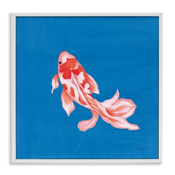 Stupell Industries Blue Vibrant Koi Fish White Framed Giclee Art design by Yvette St. Amant, 12 x 12