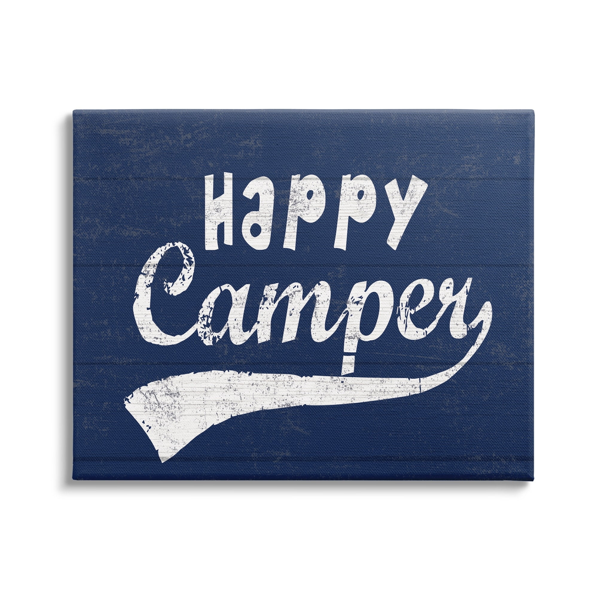 Stupell Industries Blue Vintage Style Happy Camper Typography , 20 x 16, Design by Lil' Rue