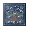 thumbnail image 1 of Stupell Industries Blue Wake at Lake Phrase Nature Painting Gallery Wrapped Canvas Print Wall Art, 36 x 36, 1 of 7