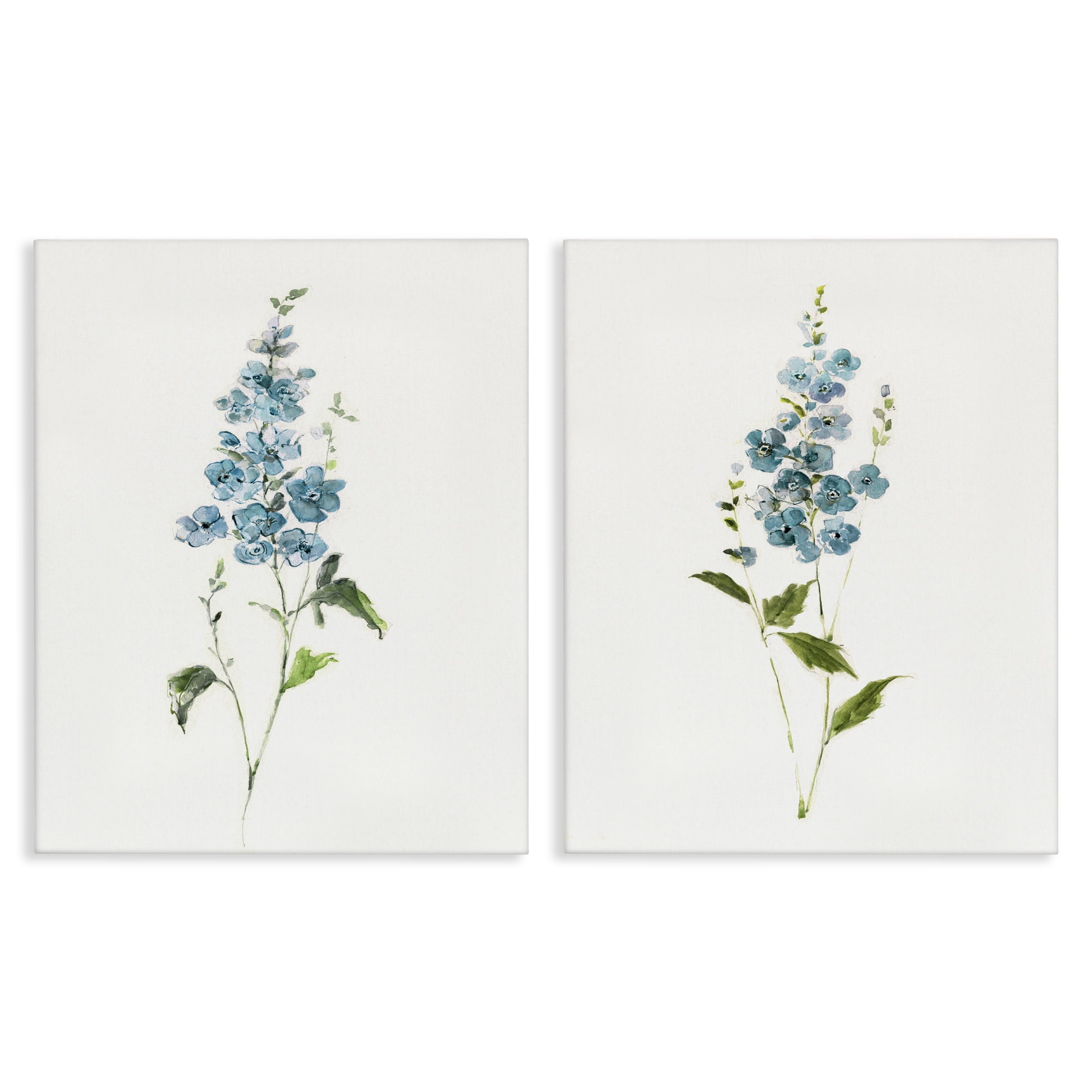 Stupell Industries Blue Watercolor Sprigs 2 Piece Canvas Wall Art Set, design by Sally Swatland