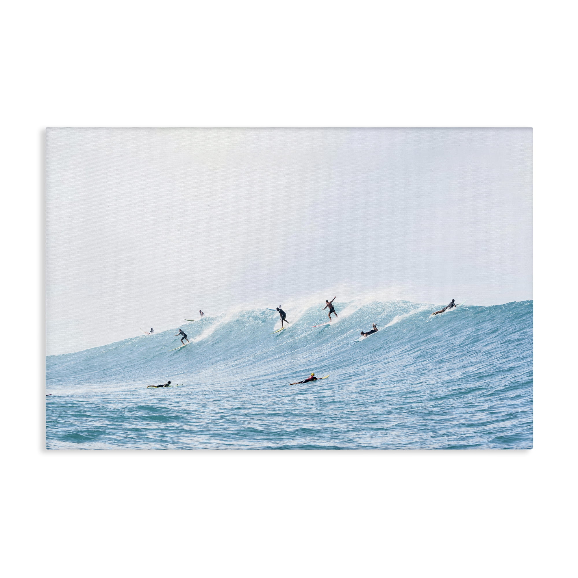 Stupell Industries Blue Wave Surfers Nautical & Beach Photography Wrapped Canvas Art Print Wall Art, 45 x 30