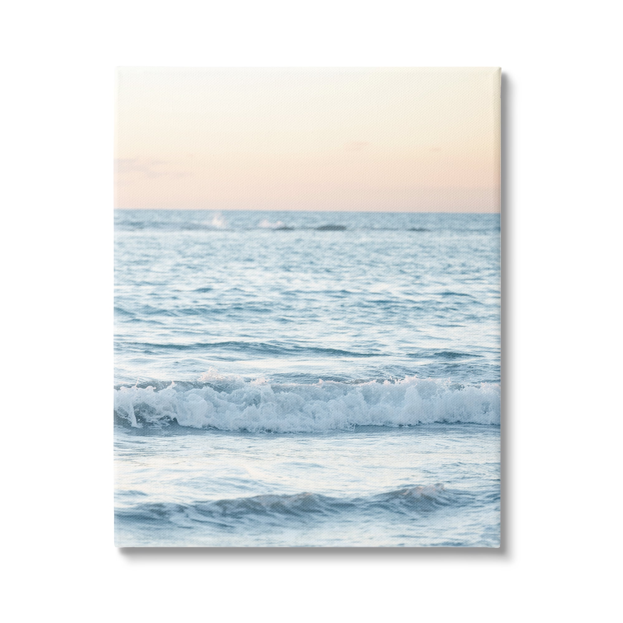 Stupell Industries Blue Waves at Sunset Nature Photography Gallery Wrapped Canvas Print Wall Art, 24 x 30