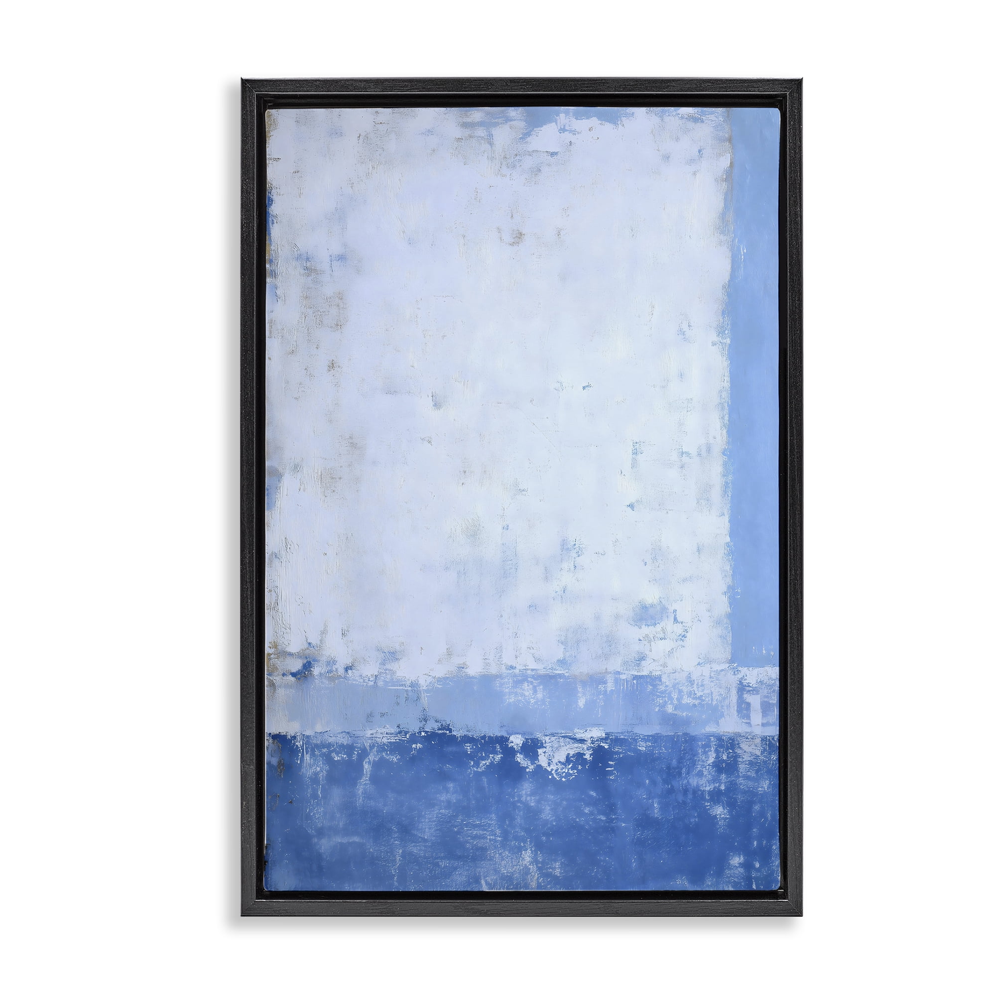 Stupell Industries Blue & White Abstract Black Framed Floater Canvas Wall Art, design by Gina Kelly