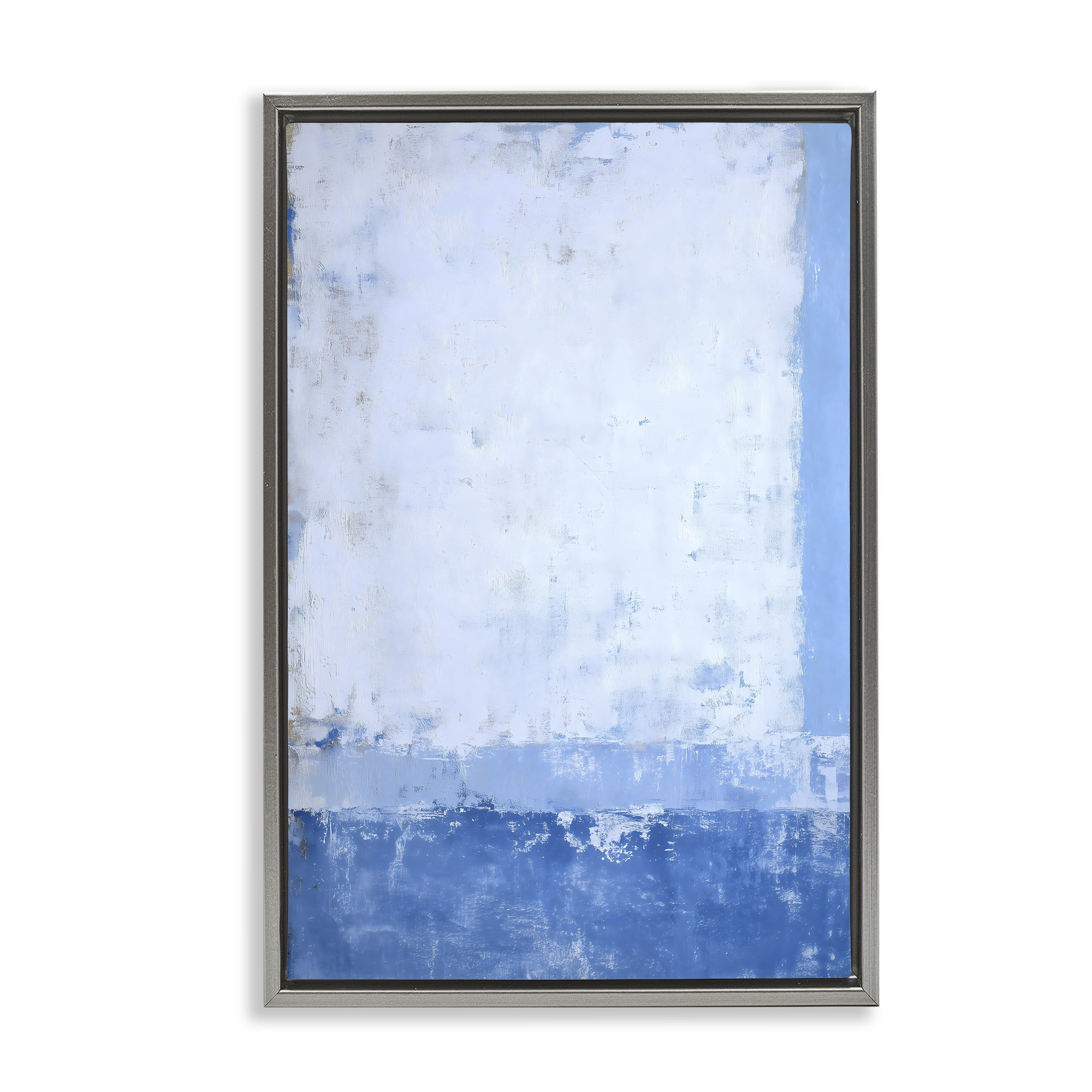 Stupell Industries Blue & White Abstract Gray Framed Floater Canvas Wall Art, design by Gina Kelly