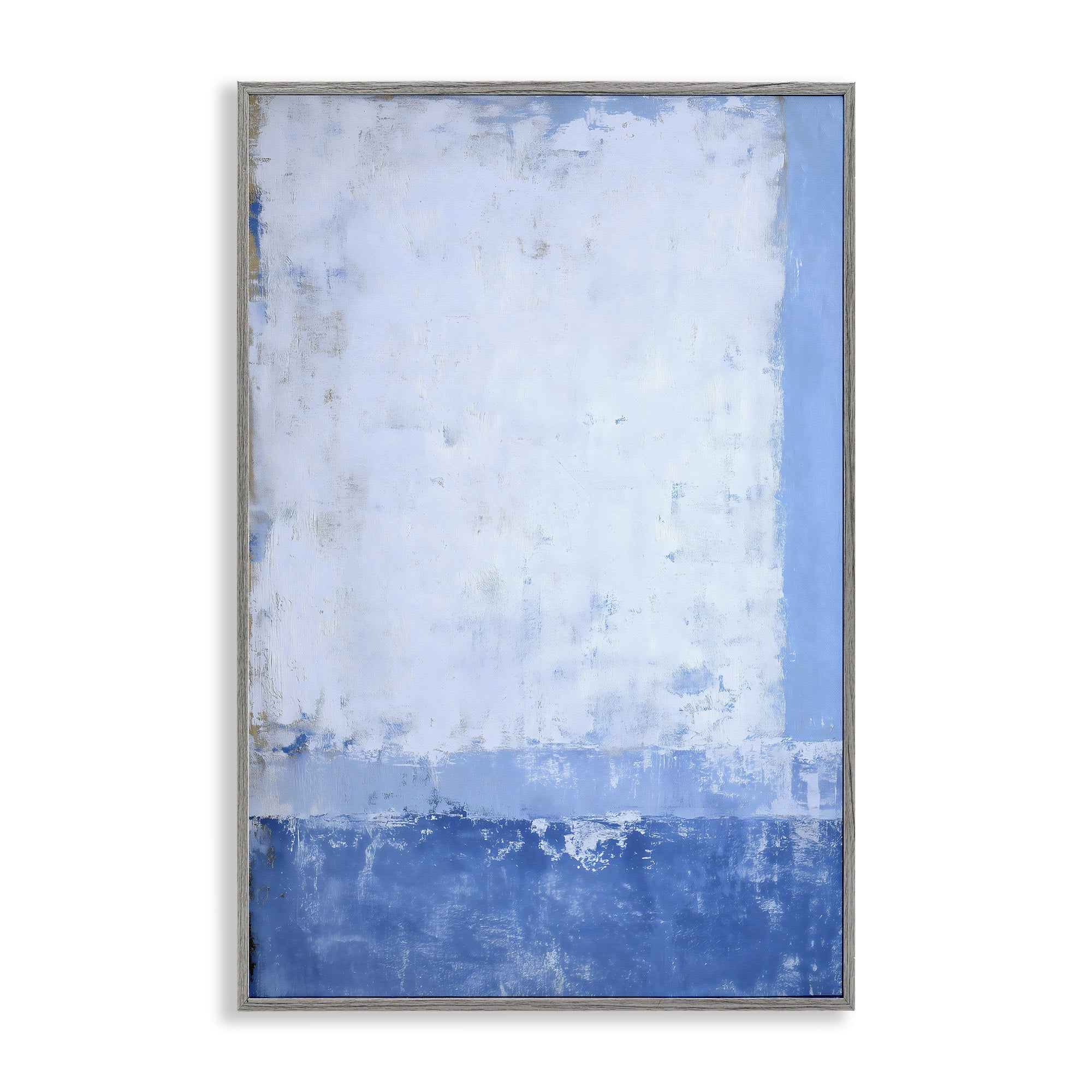 Stupell Industries Blue & White Abstract Gray Framed Giclee Art, design by Gina Kelly