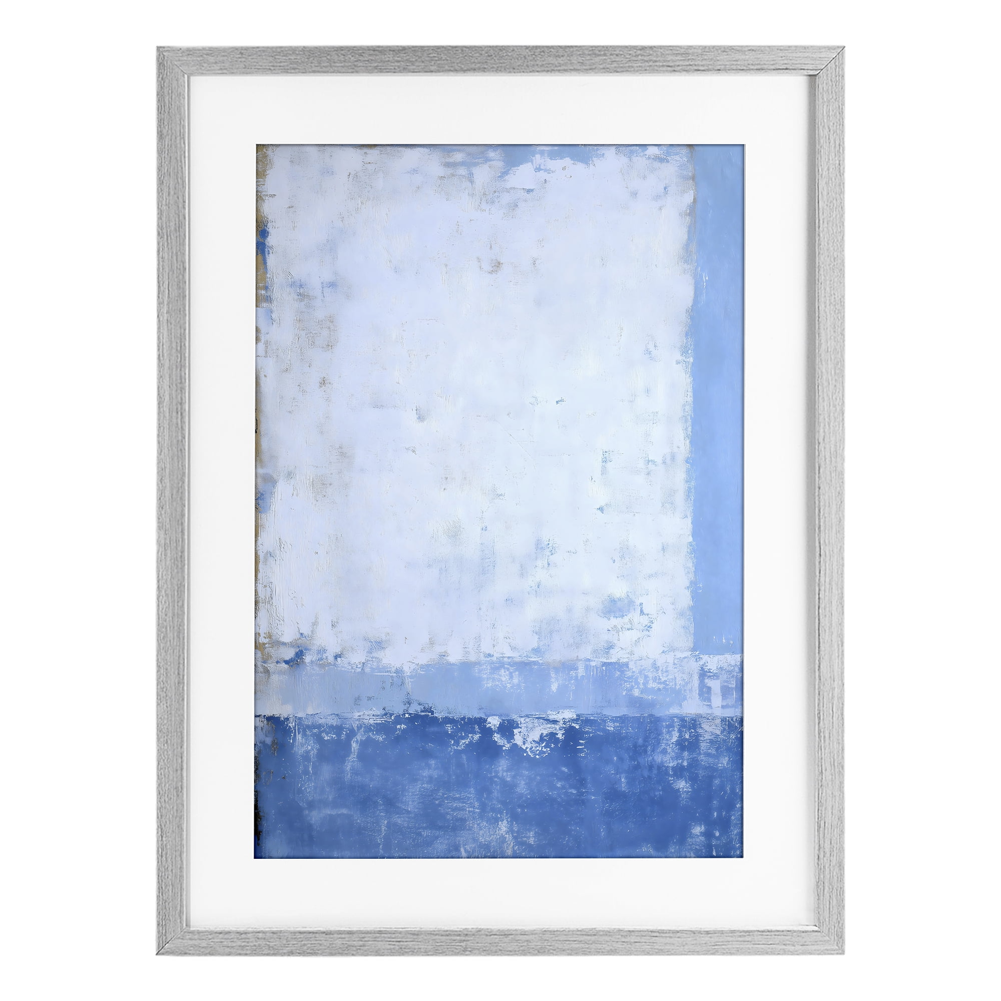 Stupell Industries Blue & White Abstract Gray Framed Print Under Glass, design by Gina Kelly