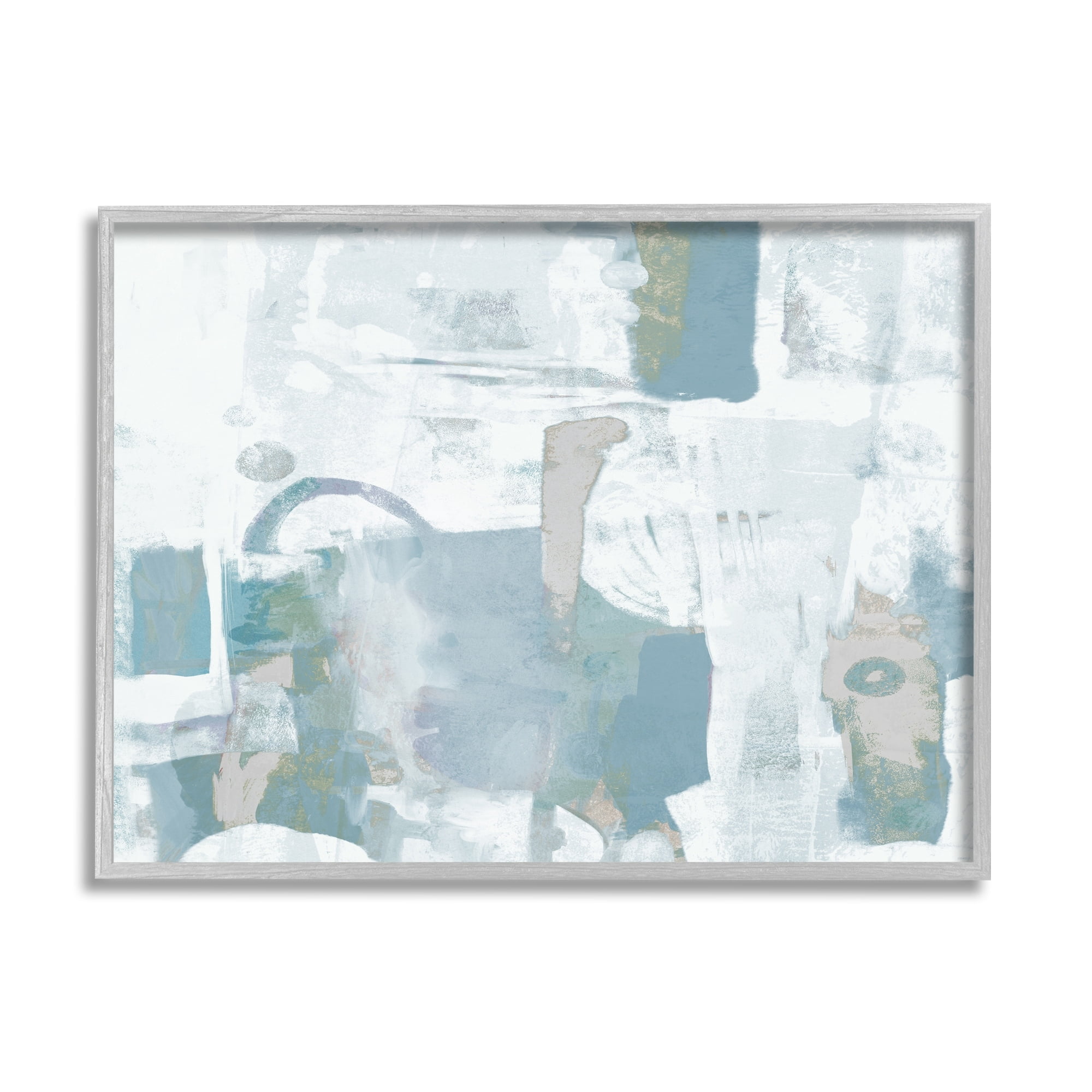 Stupell Industries Blue White Abstract Painting Tranquil Tones Busy Movement, 14 x 11,Design by Dan Meneely