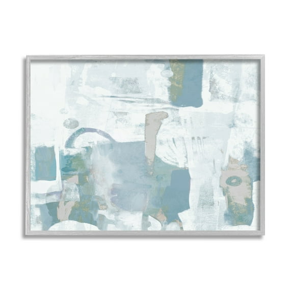 Stupell Industries Blue White Abstract Painting Tranquil Tones Busy Movement, 14 x 11,Design by Dan Meneely