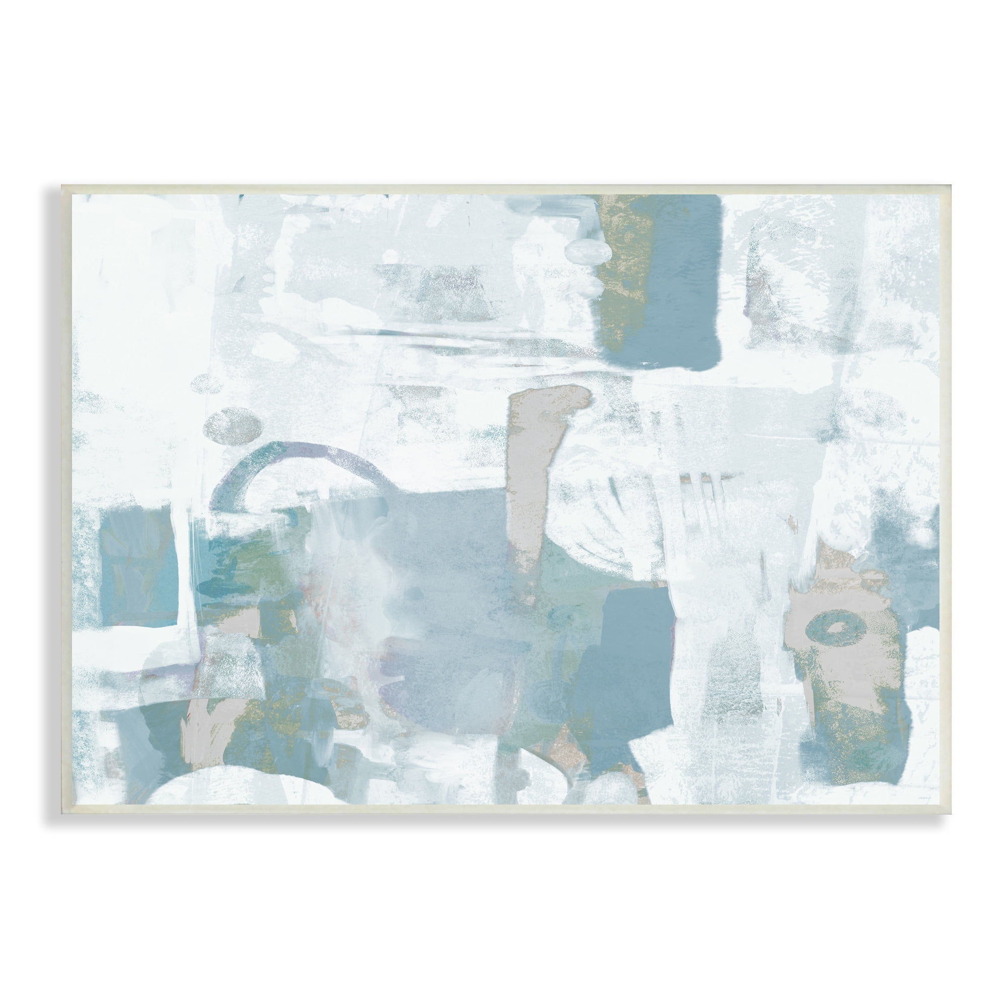 Blue and White Abstract MDF Wood Wall Art, 15 x 10