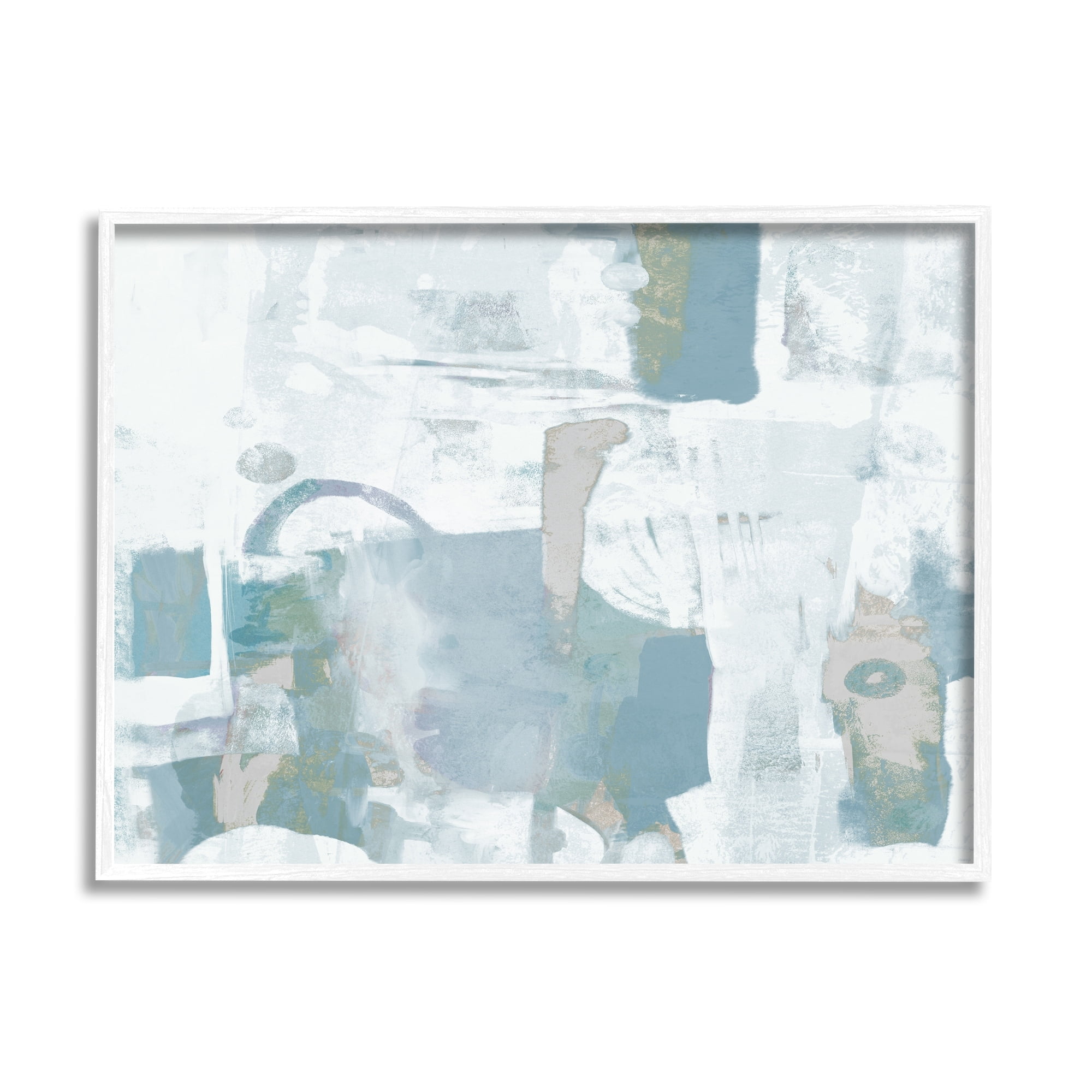 Stupell Industries Blue White Abstract Painting Tranquil Tones Busy Movement, 20 x 16,Design by Dan Meneely