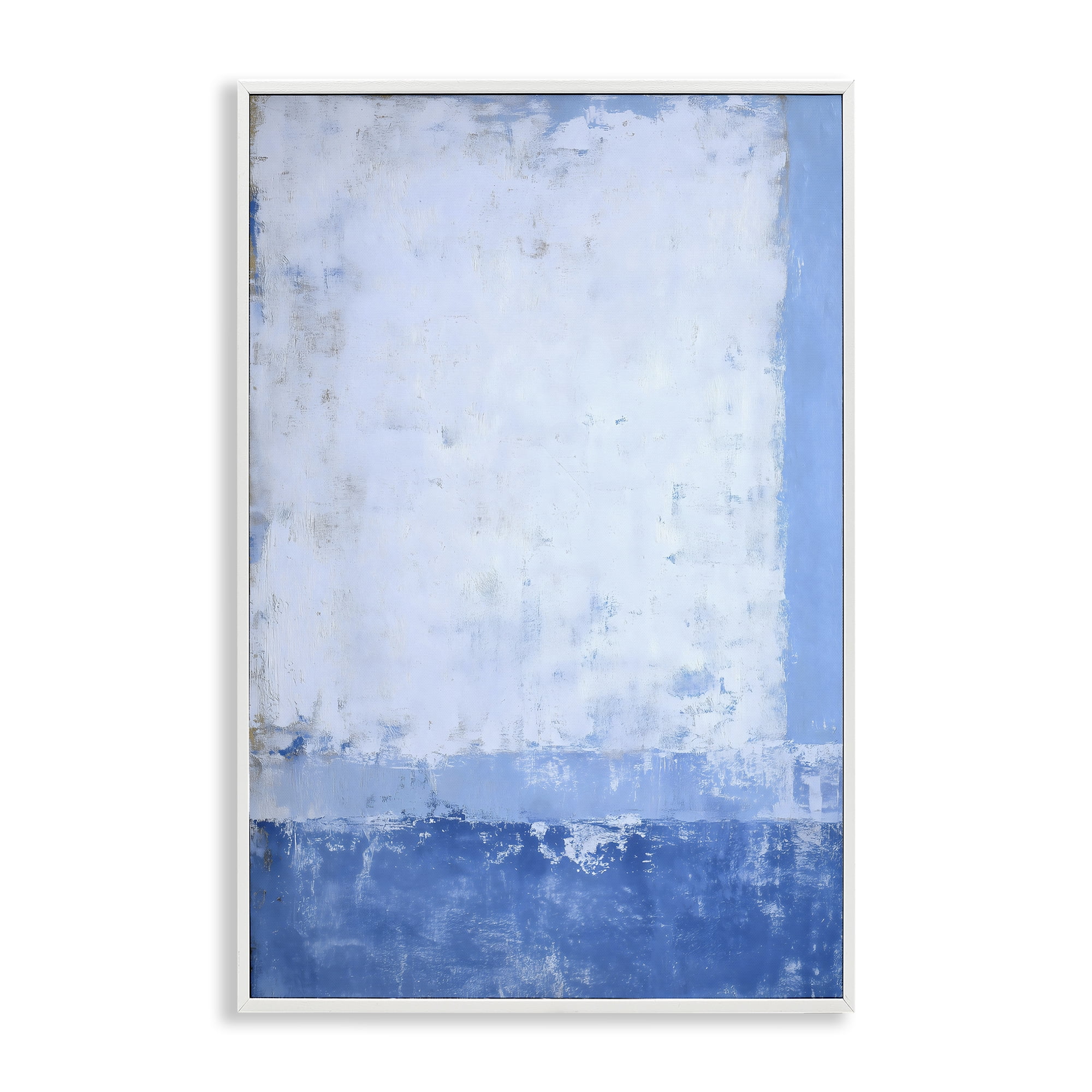 Stupell Industries Blue & White Abstract White Framed Giclee Art, design by Gina Kelly
